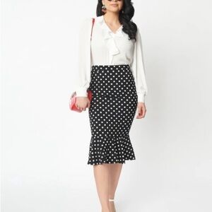 Black and White Polka Dot Skirt